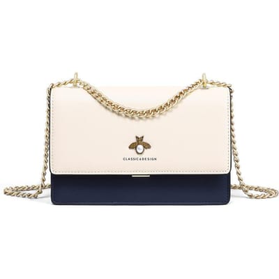 Nieuwe Herfst en Winter Dames Tas Crossbody Tas Ketting Kleine Vierkante Tas Licht Luxe High-end Leren Tas white