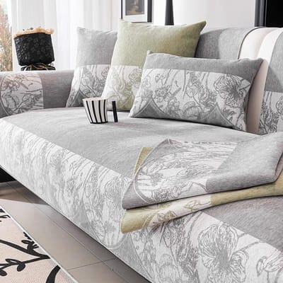 Nieuwe Chenille Jacquard Rand Bankhoes Vier Seizoenen Universeel Stoelkussen Frans Retro Drie Persoons L-vormig Antislip Bankmat 70x70cm 1pcs