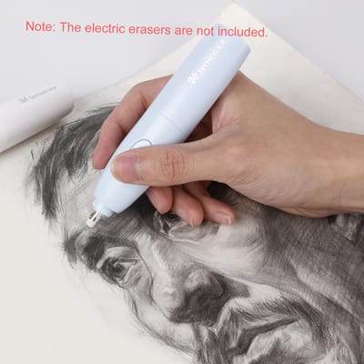 tenwin Draagbare Elektrische Gum Navullingen 50 stuks Dia. 5mm Grote Gum Navullingen Vervangbare Gummen Kantoorbenodigdheden voor 30pcs Big & 40pcs Small Eraser Refills gray