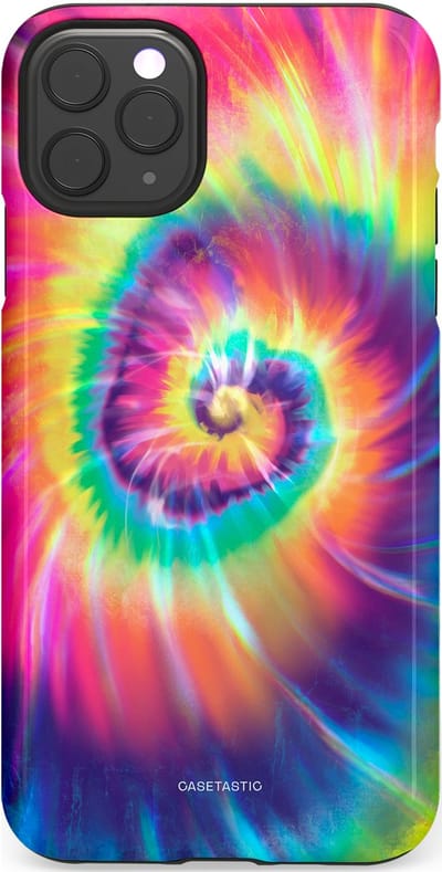 Casetastic hoesje geschikt voor Apple iPhone 11 Pro Max - Dubbellaagse bescherming - Kleurrijke draaikolk - Fashion Case - Donkerblauw Roze Goud Lavendel