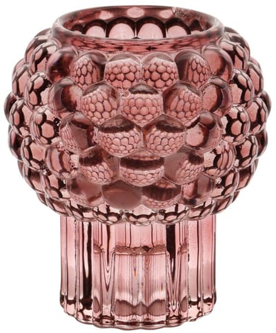 Dekoratief | Theelichthouder op voet 'Bulbs', roze, glas, 8x8x9cm | A255985