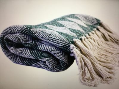 Imbarro Throw N Green, groen katoenen plaid met ruitjes