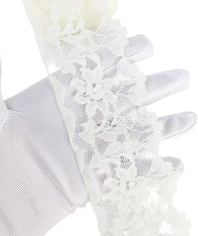 BamBella ® - 1 meter Kant lint band 5/6 cm breed wit stretch voor naaien afwerking kleding