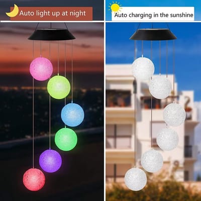 Dailyiled - volle maan solar verlichting - led - multicolor - sfeerverlichting - windgong