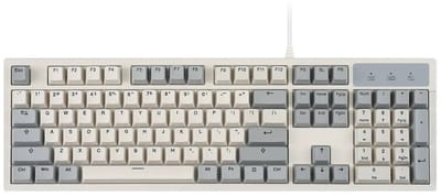 Perixx PERIBOARD-108MNL Mechanisch Toetsenbord – Full Size – Brown Tactile Switches – Retro Grijs/Wit – Bedraad USB – US QWERTY – NL Editie