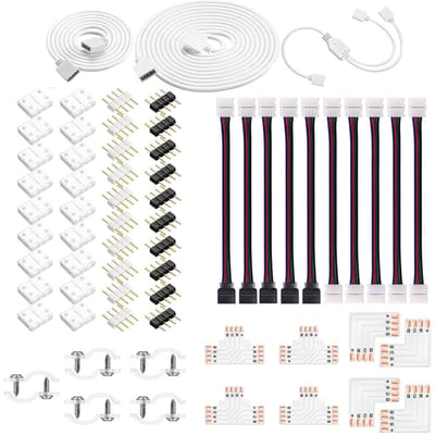 LED Strip Connector Kit - Solderloze Verbinding voor 10 mm 4 Pin RGB 5050 - Uitbreidingsset met 81 Onderdelen voor Makkelijk Gebruik en Installatie