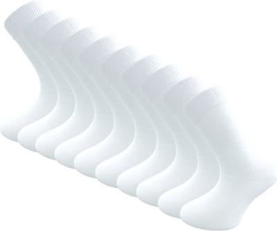 10 paar Kindersokken - SQOTTON® - Wit - Maat 19-22