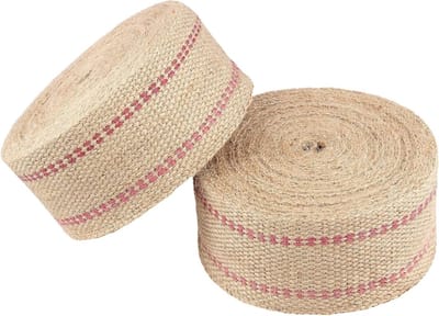 2 rollen jute bekleding met rode lijn, 7 cm x 10 m jute singelband voor naaien, DIY decoratie en verpakking