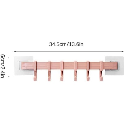 Kunststof wandhaakjes Sleutelhanger Muurdeur Kledinghanger Rek voor Badkamer Organizer Ruimtebesparend Rek roze