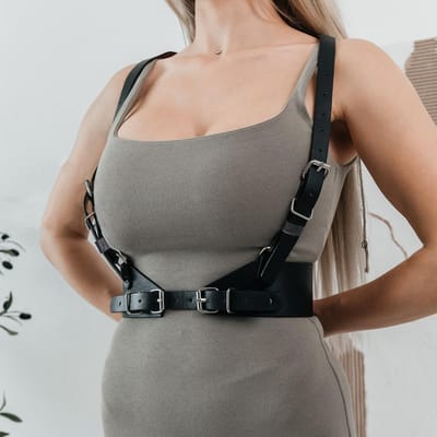 Dames Modieuze Riem Straatstijl Punk Decoratieve Tailleband Verstelbare Suspenders Riem Corset Harnas Gotische Kleding Accessoires gray