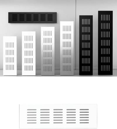 Ventilatieroosters Aluminium - Lamelrooster Afdekking - Verbeter Luchtstroom - Waterdicht Duurzaam Materiaal - 4 Stuks 5x10cm - Natuurlijk