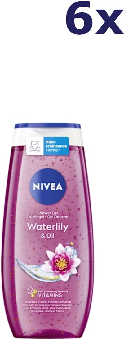6x Nivea Waterlily & Oil Shower Gel 250 ml