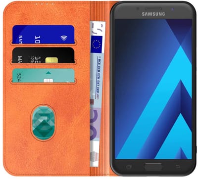 Geschikt voor Samsung Galaxy A5 (2017) Telefoonhoesje Bruin Kunstleer Met Magnetische Sluiting - Portemonnee BookCase Met Pasjeshouder - ProtX