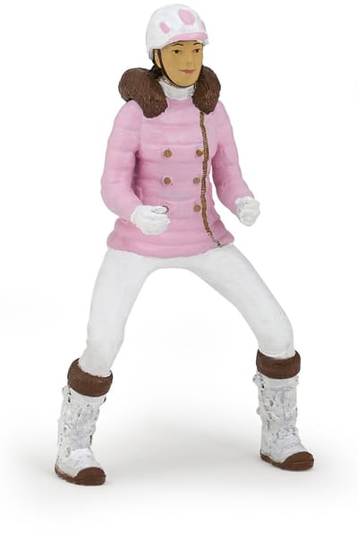 Speelfiguur - Paard - Ruiter - Amazone in winterkleding