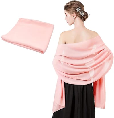 Dailygoods- Sjaal Dames - Chiffon Sjaal Lichtgewicht - Pashmina Sjaal - Elegant Wrap - Naakt Roze - 170 x 45 cm