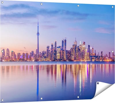 Gards Tuinposter Toronto Skyline in Canada - 120x90 cm - Tuindoek - Tuindecoratie - Wanddecoratie buiten - Tuinschilderij