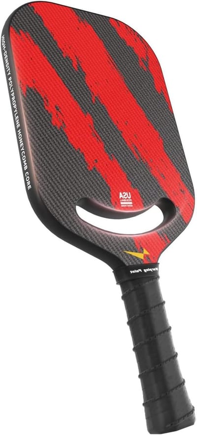 Warping Point Ascent Pickleball Paddles| Koolstofvezel Pickleball Racket met Aero-keel | Getextureerd Grit Oppervlak | Hexa Polymer Core | Ontworpen voor schommelsnelheid en manoeuvreerbaarheid