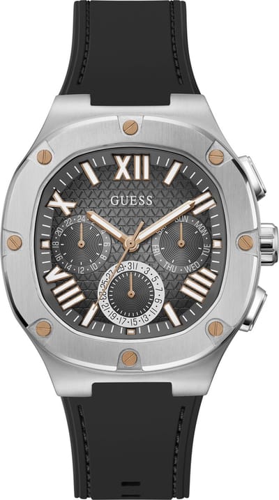 Guess Headline GW0571G1 Horloge - Siliconen - Zwart - Ø 42 mm