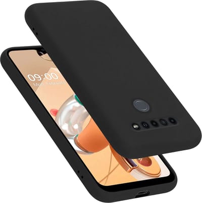 Cadorabo Hoesje geschikt voor LG K41S in LIQUID ZWART - Beschermhoes gemaakt van flexibel TPU silicone Case Cover