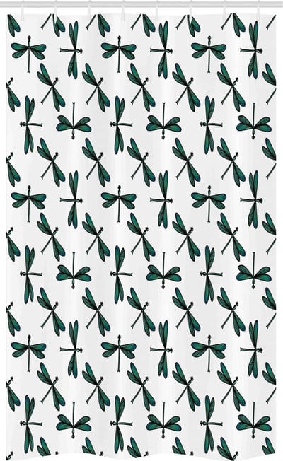 ABAKUHAUS Douchescherm Cartoon Libelle – 120x180 cm – Zeegroen/Zwart