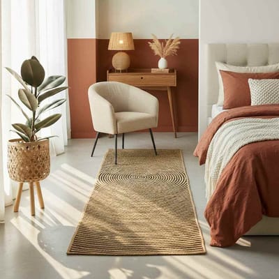 vidaXL - Gebied - Tapijt - Zwart - 60 - x - 250 - cm - Jute