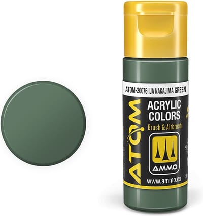 AMMO by Mig Jimenez Hobbyverf Acrylverf - MIG 20076 ATOM - IJA Nakajima Green - Acryl - 20ml Verf flesje - 20 ml