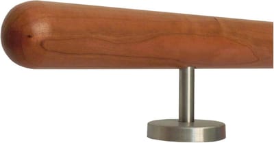 Houten Leuning - Trap Handvat - Veiligheid Binnen - Kersenhout Met RVS - 30-500 cm - Natuurlijk Hout