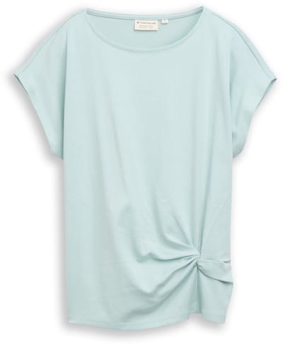 Tom Tailor - T-shirt met knoopdetail - Maat S - blue haze