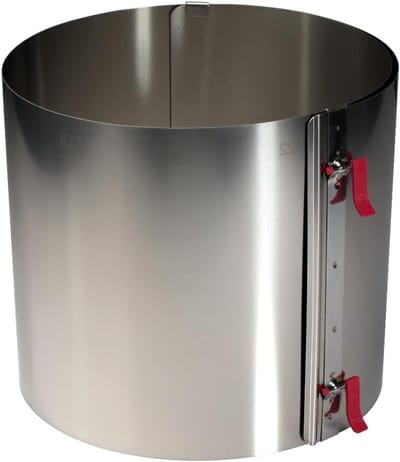 Verstelbare Taartring - Bakvorm Rond - Taarten Bakken - XXL Hoogte 20cm - 18-30 cm - Zilver