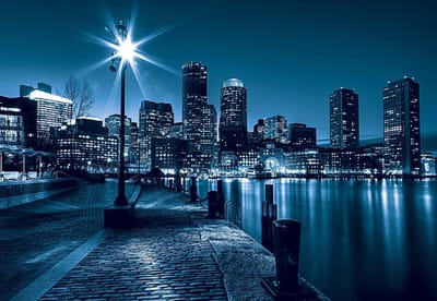 Fotobehang City Boston Skyline | XXL - 312cm x 219cm | 130g/m2 Vlies