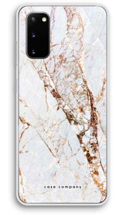 Case Company® - Hoesje geschikt voor Samsung Galaxy S20 hoesje - Goud marmer - Soft Cover Telefoonhoesje - Bescherming aan alle Kanten en Schermrand