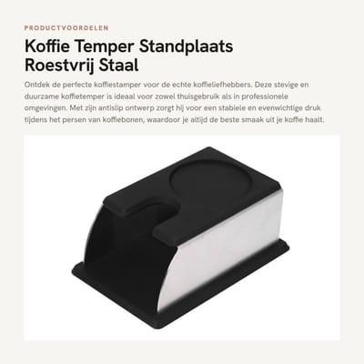 Dailygoods- Koffie Tamper 51 mm - Antislip Ontwerp - Roestvrij Staal - Duurzaam - Draagbaar - Trapeziumvormig Frame - Koffiestamper
