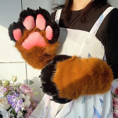 Pattes d'ours, fournitures de fête de jeu de rôle animalier One size fits all adults marron