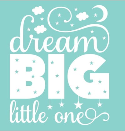 Muursticker - Dream Big Little one - Kinderkamer - Babykamer- Sterren - Wolken