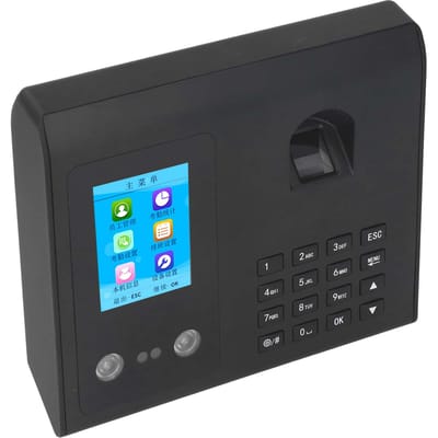Machine de Pointage Horaire Reconnaissance Faciale Empreinte Digitale Mot de Passe Horloge de Pointage Employé 100‑240V Noir Prise US