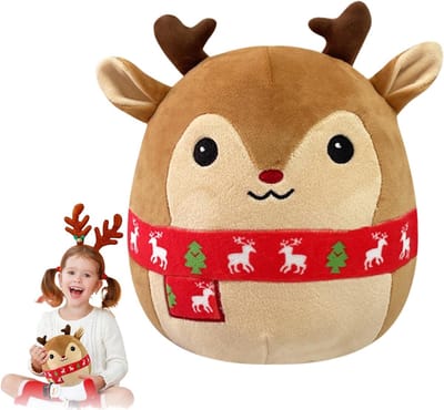 Creatief en Schattig Kerst Kussen voor Kinderen - Zachte Decoratie voor Bed en Bank, Perfect als Verjaardagscadeau of Kerstgeschenk (20cm)