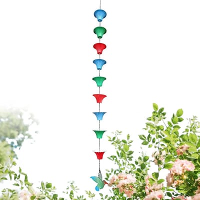 Regenketting - Dakgoot decoratie - Waterafvoer versieren - Roestvrij ijzer - 12 meter - Zwart