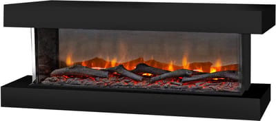 Xaralyn Elektrische wandhaard - Disegno 120SB - zwart hout - 1400 Watt verwarming - met afstandsbediening - 3-zijdige elektrische haard - sfeerhaard