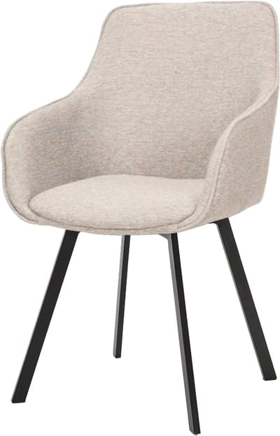 Tower Living eetkamerstoel Borgo met armleuning draaibaar - Bjorn 24 Beige