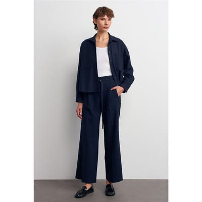 Brede-pijpen Geknoopte Crêpe Broek