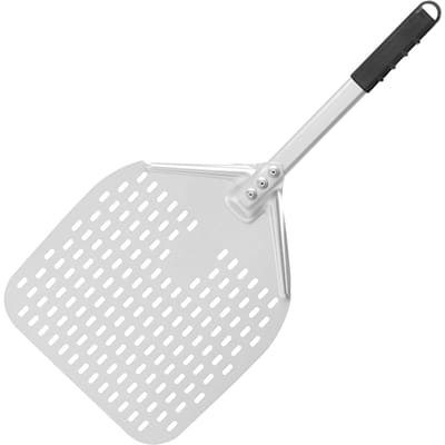HENDI Vierkante geperforeerde pizzaschep – korte handgreep – 300x660 mm – lichtgewicht aluminium