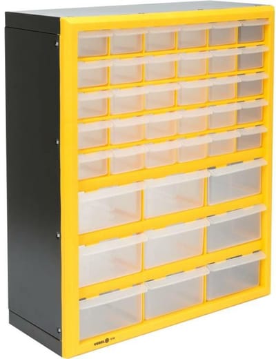 Vorel 78780 - Modulaire Organizer - 39 Lades - Wandmontage - Transparant