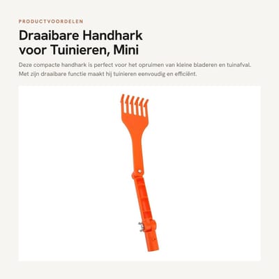 Dailygoods- Handhark Draaibare Handgreep - Tuingereedschapset - Compact Pakket - Tuinieren - Opbergen - Inclusief Montagecomponenten - Tuingereedschap