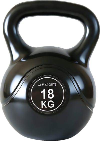 AJ-Sports Kettlebell - PVC 18 kg - Kettlebell - Gewichten - Krachttraining - Zwart - Fitness - Geschikt voor Crossfit & Fitness