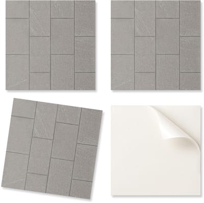 Verpakking met zelfklevende PVC-tegels met steenmotief, 20x20x20 cm