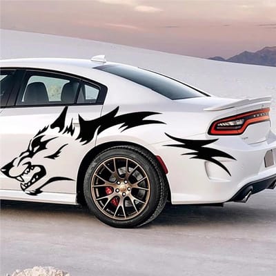 1 stuk Huilende Wolf Sticker voor op de Auto Vinyl Sticker Waterdichte Autodecoratie 130*50cm