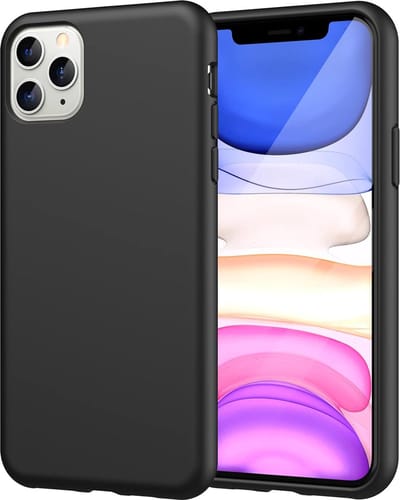 Podec Telefoonhoesje Zwart Geschikt voor iPhone 11 pro max Hoesje En Screenprotector Beschermglas