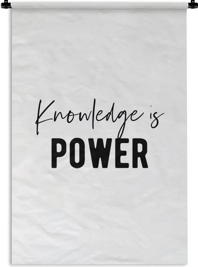 Wandkleed - Wanddoek - Quote - Power - Studeren - 120x180 cm - Wandtapijt