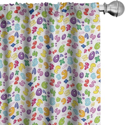 ABAKUHAUS cijfergordijnen – Kleurrijke bubbel – 2x75x175 cm – microvezel