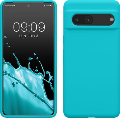 kwmobile telefoonhoesje geschikt voor Google Pixel 7 - Hoesje met siliconen coating - Smartphone case in ijsblauw